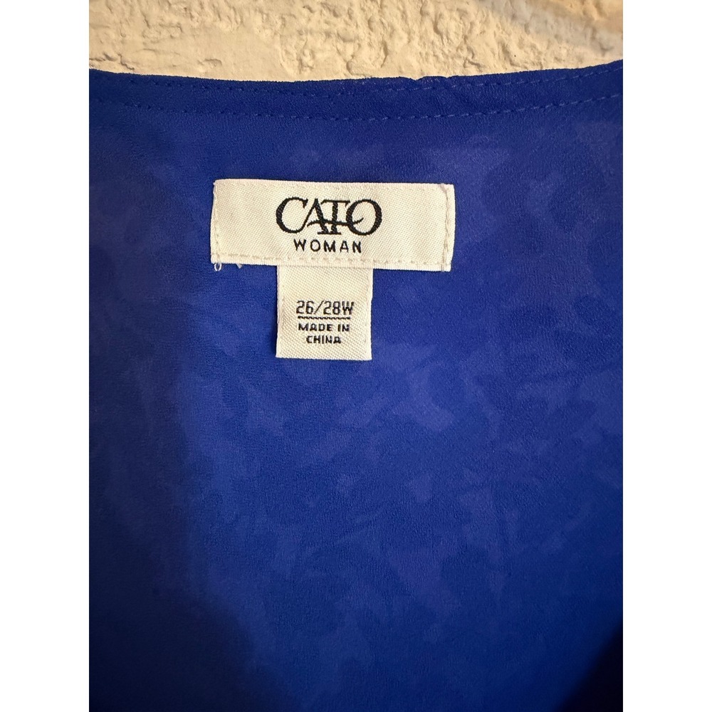 Cato Woman Blue Black Leaf Print Chiffon Blouse and Maxi Skirt Set 26/28W Plus - Picture 4 of 14